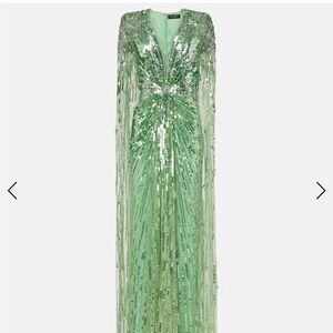 Jenny Packham Green Sequin Maxi Dress